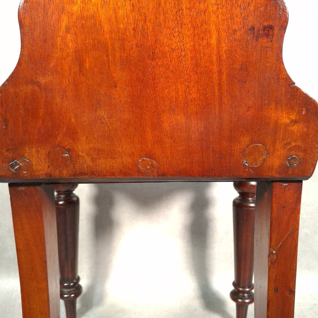 Victorian Mahogany Shield Back Chair With Brass Monogram Initials Antique