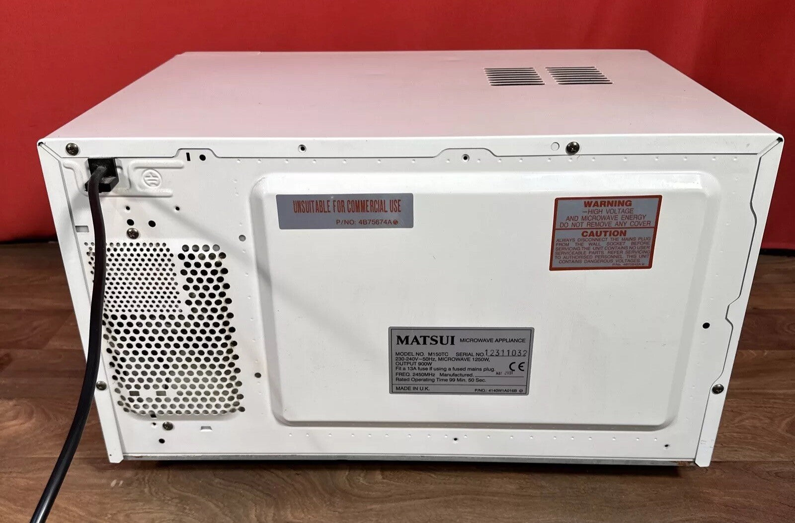 Matsui M150TC Microwave Oven 900w Countertop - White