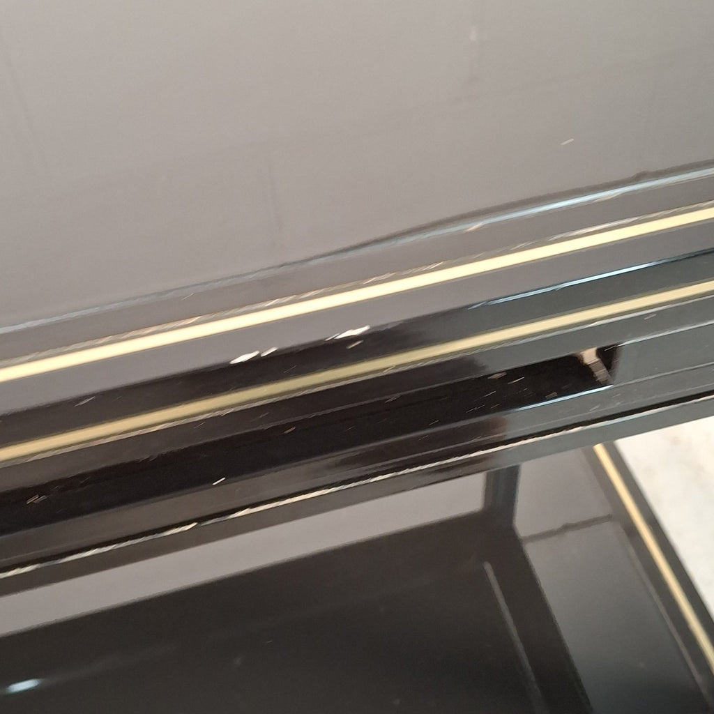 Pierre Vandel Paris Coffee Table On Castors Vintage Black & Gold Two Tier