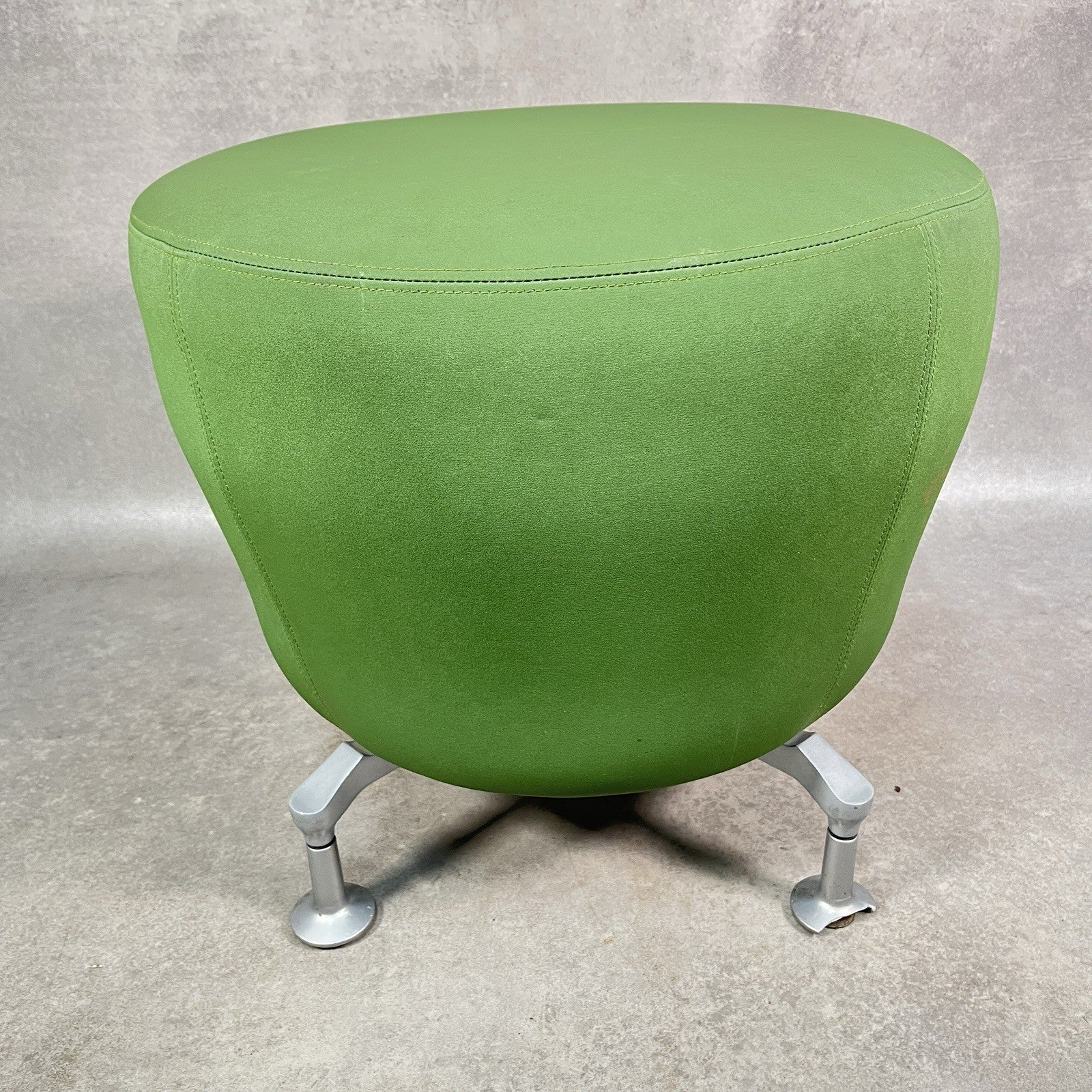Orangebox POINT-S Soft Seating Ottoman | Green Fabric | Aluminium Legs | 2012 | Used | UK Made