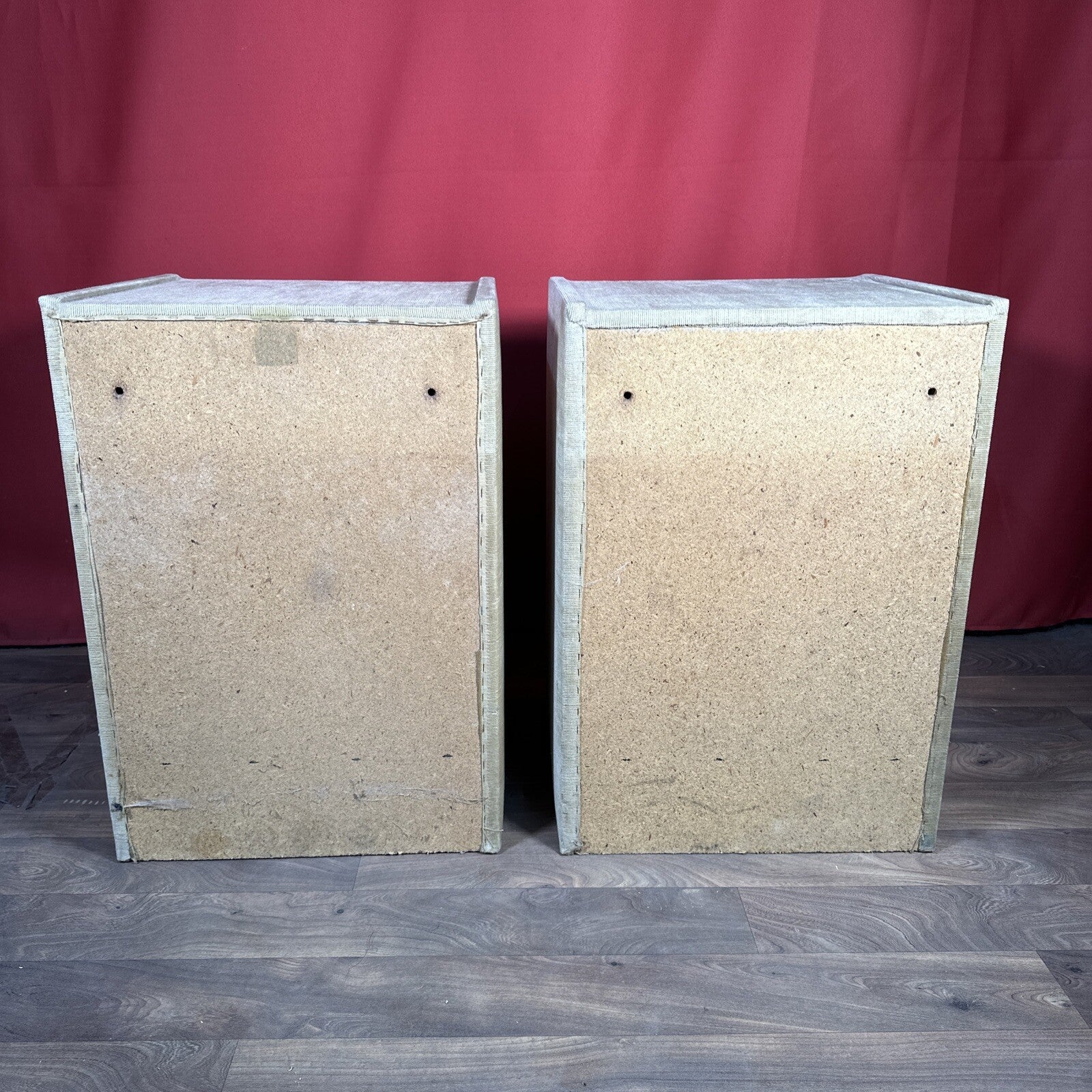 Velvet Bedside Vanity Cabinets Tables Mid Century 1970s Beige