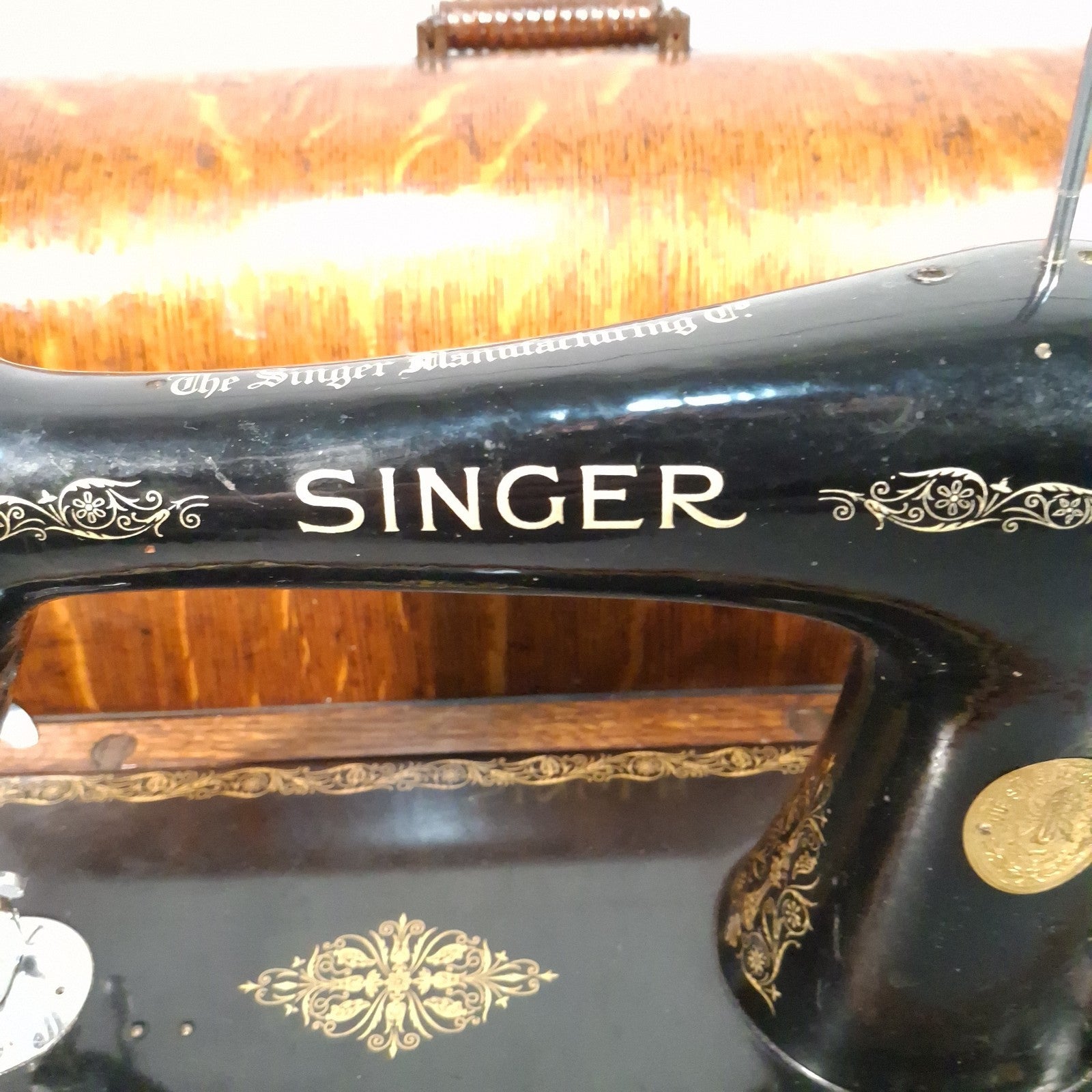 Singer 66K Hand Crank Sewing Machine with Case & Attachments | 1939 | Serial EC340474 | Used