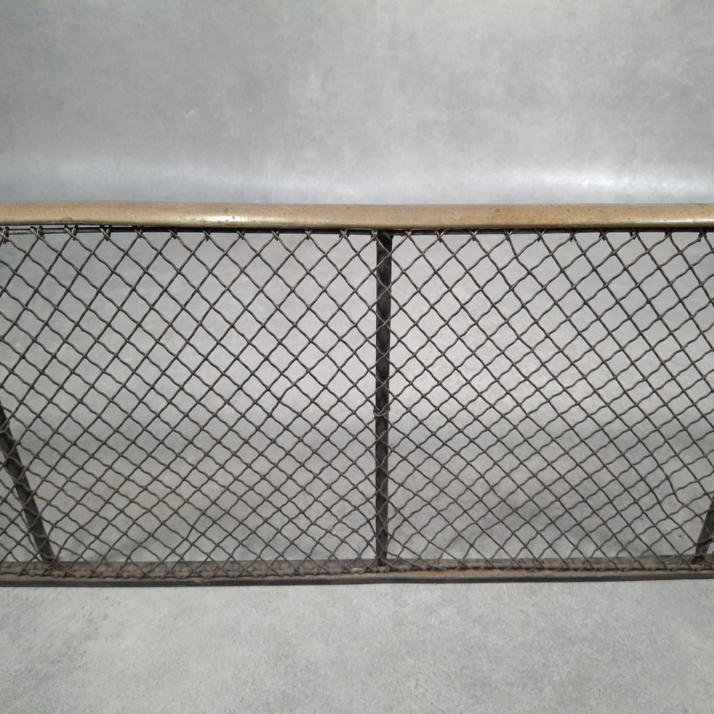 Antique 19th Century Nursery Spark Guard Brass Rim & Wire Mesh Fireplace Screen