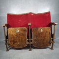 Art Deco Cinema Theatre Twin Seats 2 Chair Fold Up Vintage Prop