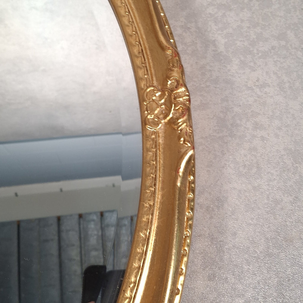 Rococo Style Wall Mirror Gold Colour Frame Vintage Oval 66cm x 56cm