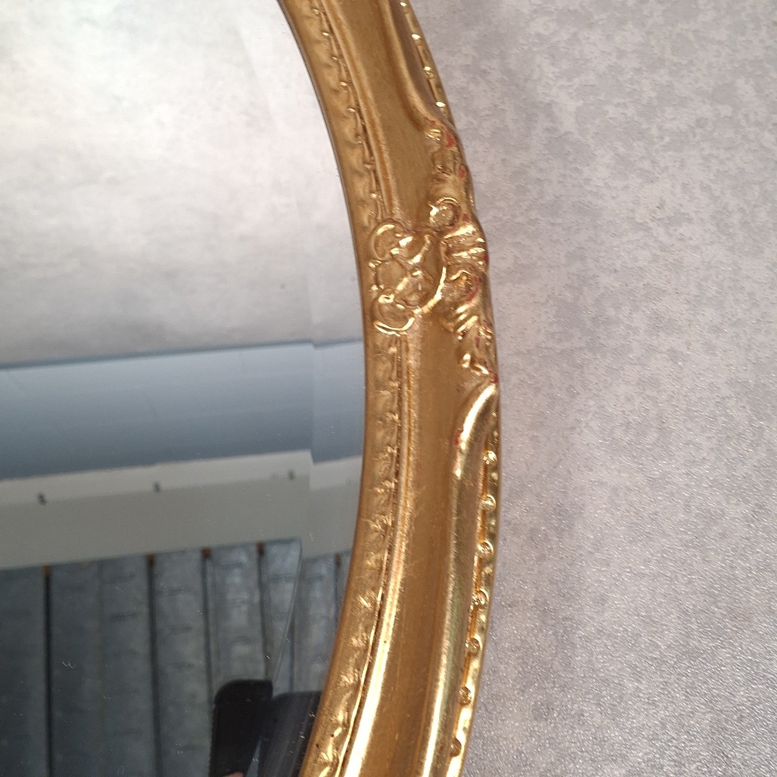 Rococo Style Wall Mirror Gold Colour Frame Vintage Oval 66cm x 56cm