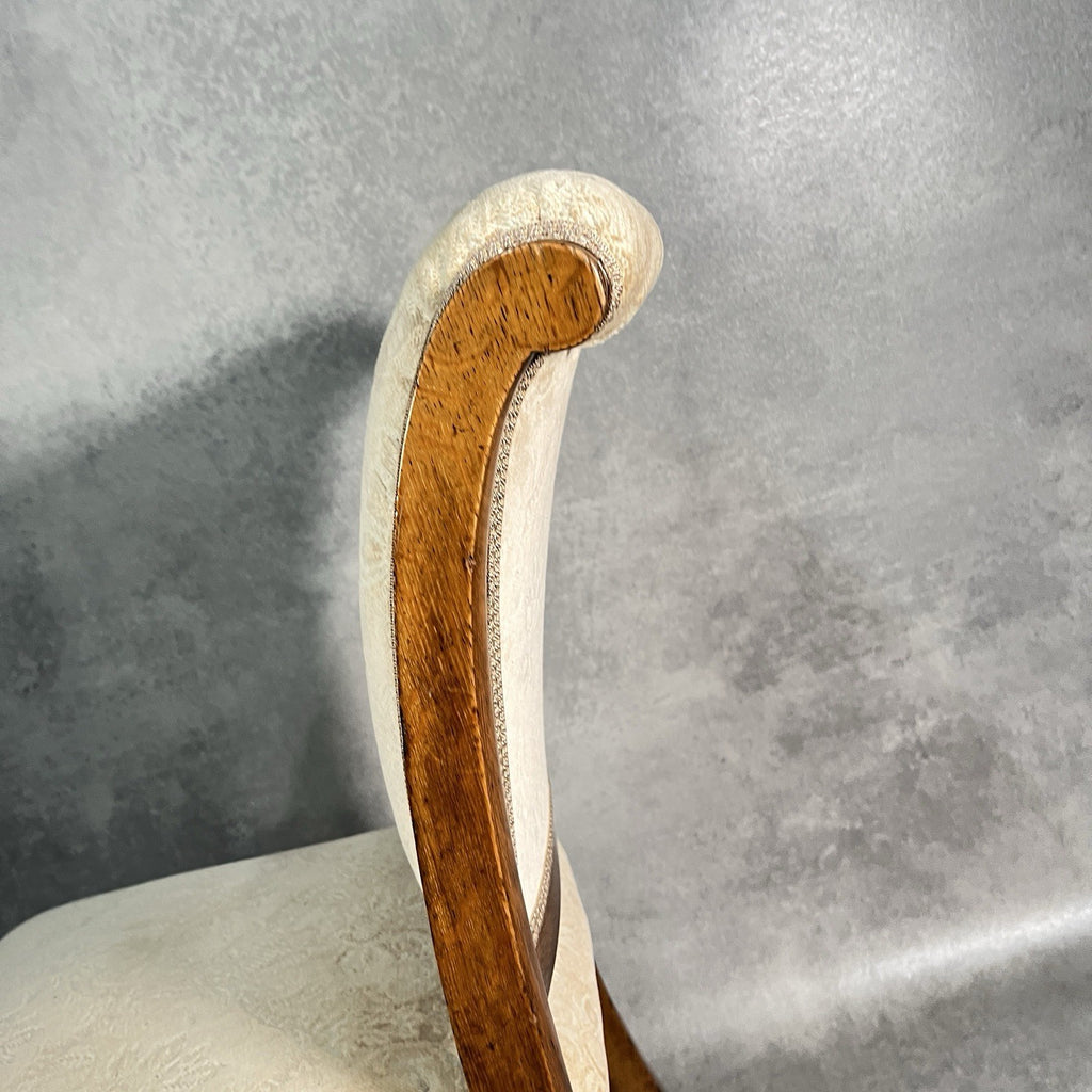 Victorian Scroll Back Mahogany Dining Chair | c.1880 | Brass Castors | Antique | Used