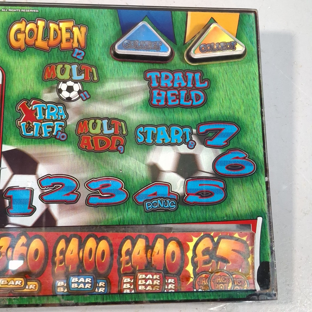 Sega Golden Goal Original Arcade Fruit Machine Glass Panels | Used | Wall Art | Man Cave