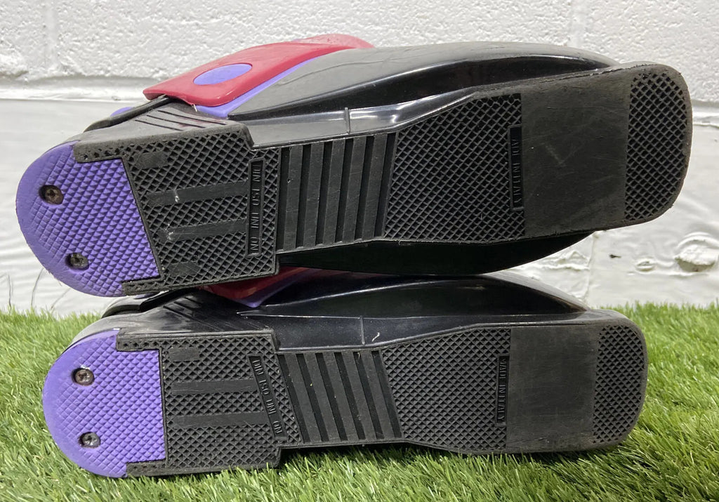 Munari Tech Color MS 22 Vintage 1990s Ski Boots - Black, Rubin & Violet - MP 25 / UK 6.5 - Made in Italy - Boxed