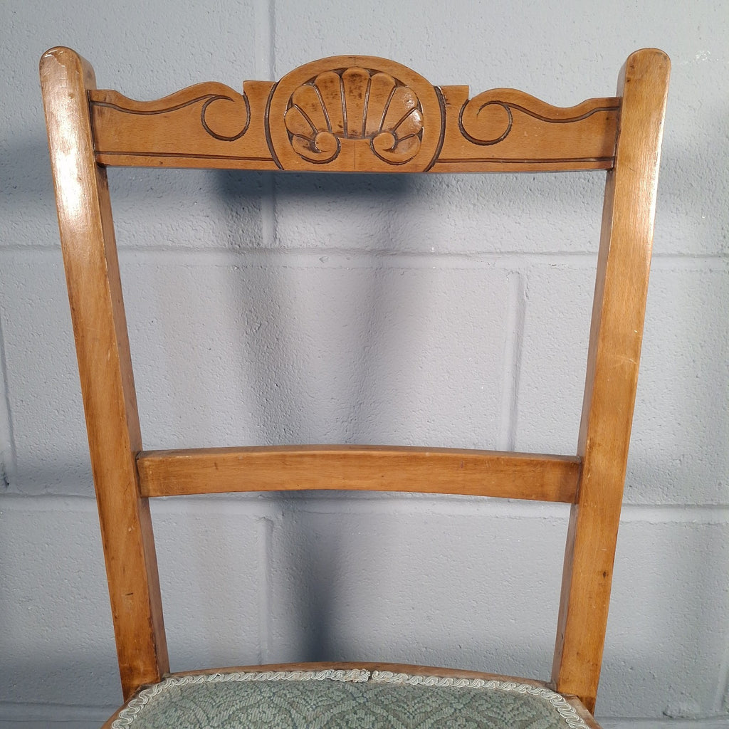 English Country Chair Turned Legs Occacional Bedroom Chait Seat Vintage