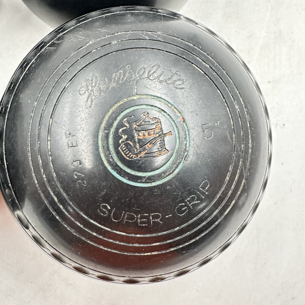 Henselite Super-Grip Lawn Bowls - Size 5 - Bias 273-EF - Set of 4 - BIBC Approved - Vintage - Used