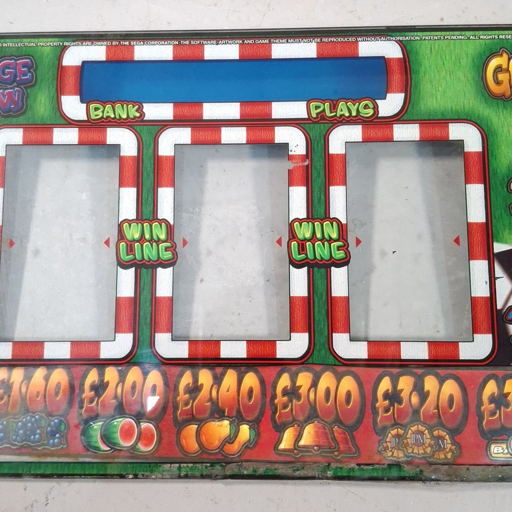 Sega Golden Goal Original Arcade Fruit Machine Glass Panels | Used | Wall Art | Man Cave