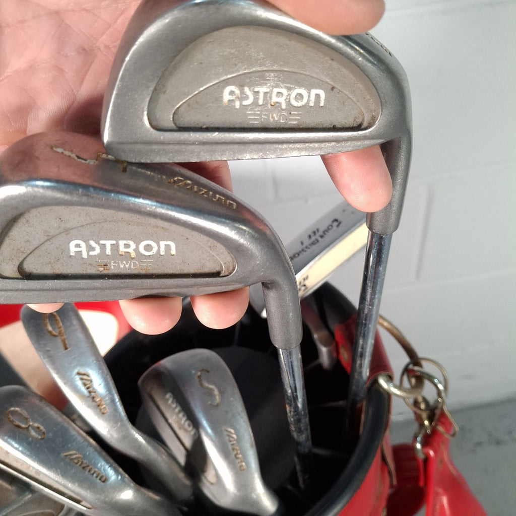 Mizuno Astron FWD Irons 3 4 5 6 8 9 + P & S RH Golf Clubs RH With Retro Bag