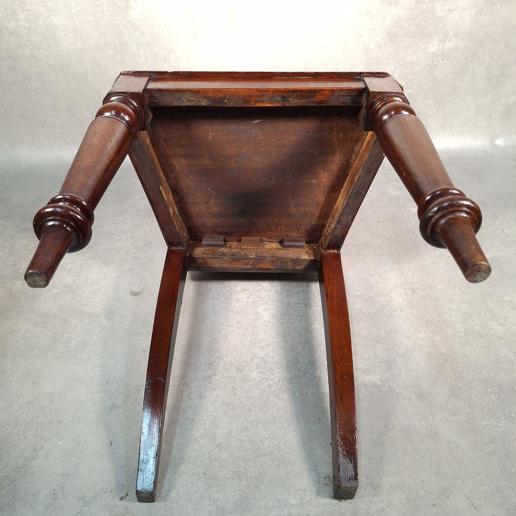 Victorian Mahogany Shield Back Chair With Brass Monogram Initials Antique