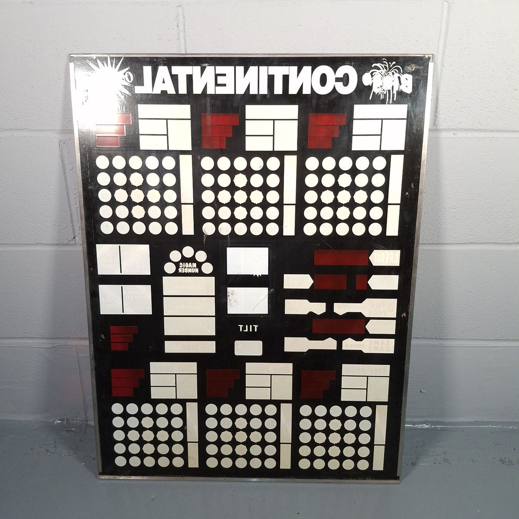 Bingo Continental Pinball Machine Glass Artwork Panel | Vintage 1980s/90s | Wall Art | Used