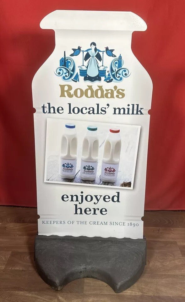 Rodda’s Party Cream Teas Milk Churn Shaped Sign Flexi Advertisement 88x42cm