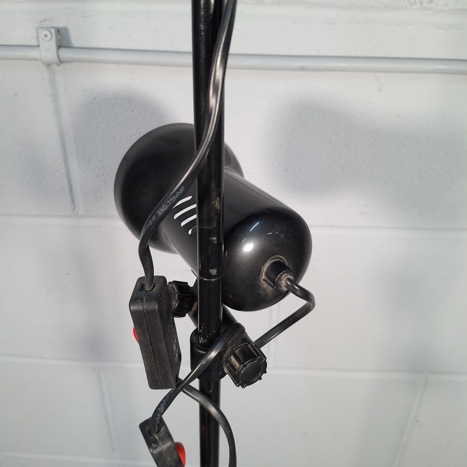 Adjustable Twin Spot Light Floor Standing Lamp Black Retro