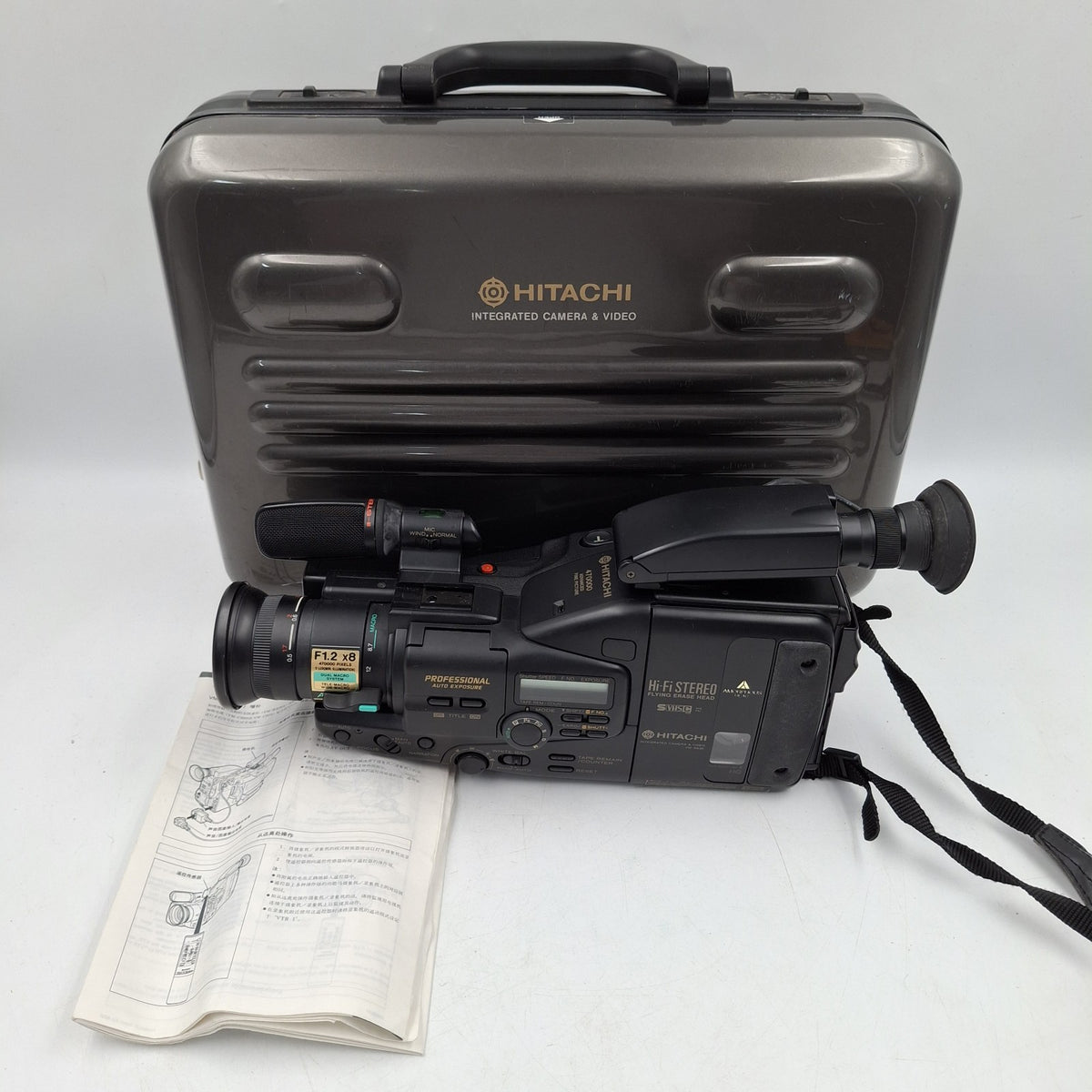 Hitachi VM-S83E S-VHS-C Camcorder with Stereo Mic, Battery, Hard Case & Manual - Used - Untested