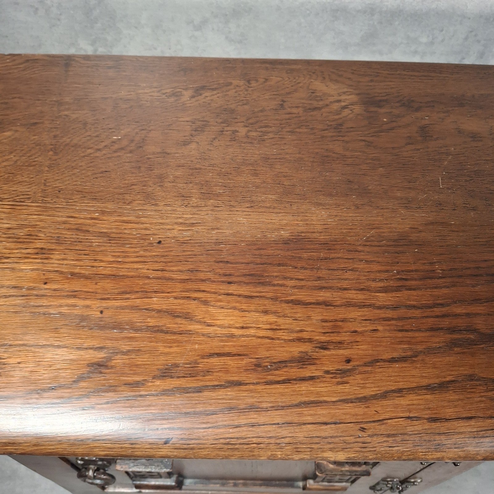 Old Charm Wood Bros Oak Hall Stand Cabinet – Carved Tudor Style Side Cupboard