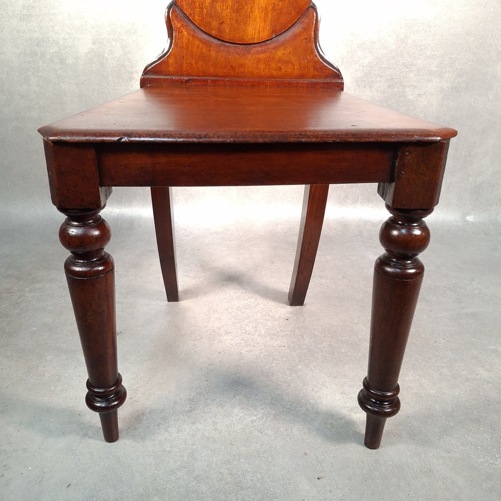 Victorian Mahogany Shield Back Chair With Brass Monogram Initials Antique