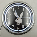 Playboy Vintage Wall Clock 14" | Black & White Chrome | Built-In Light | Y2K Era