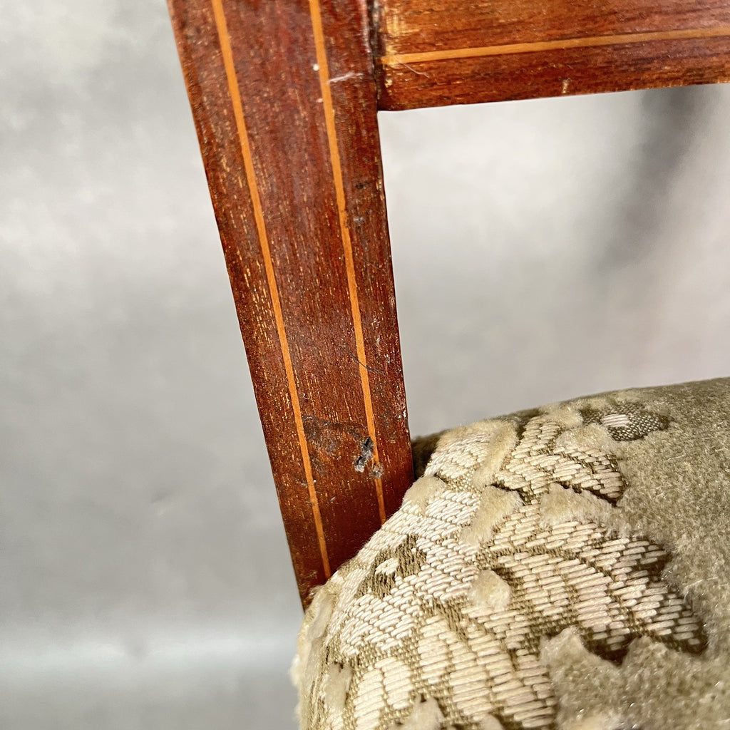Bedroom Chair Edwardian Inlaid Mahogany Satinwood Fan Motif Detail c1900 Antique