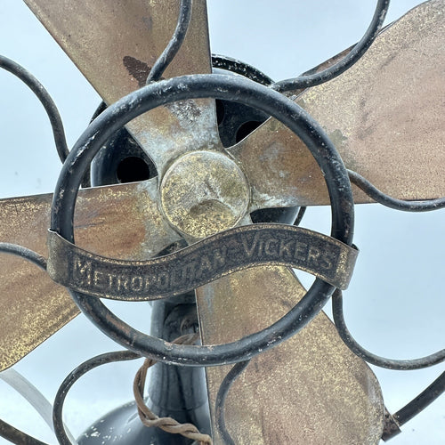 Antique Fan Metropolitan Vickers Rare 230v 12” Wiggle Manchester