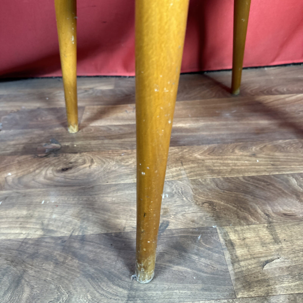 Dining Chair Mid Century Blue Vinyl Seat Cushion Made In Romania PROP