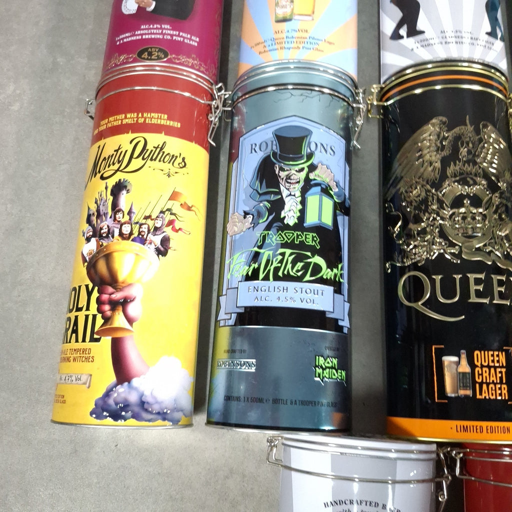 Job Lot 15x Vintage Collectible Beer Promotional Tins | Robinsons, Queen, Motorhead, Trooper | Used | Empty