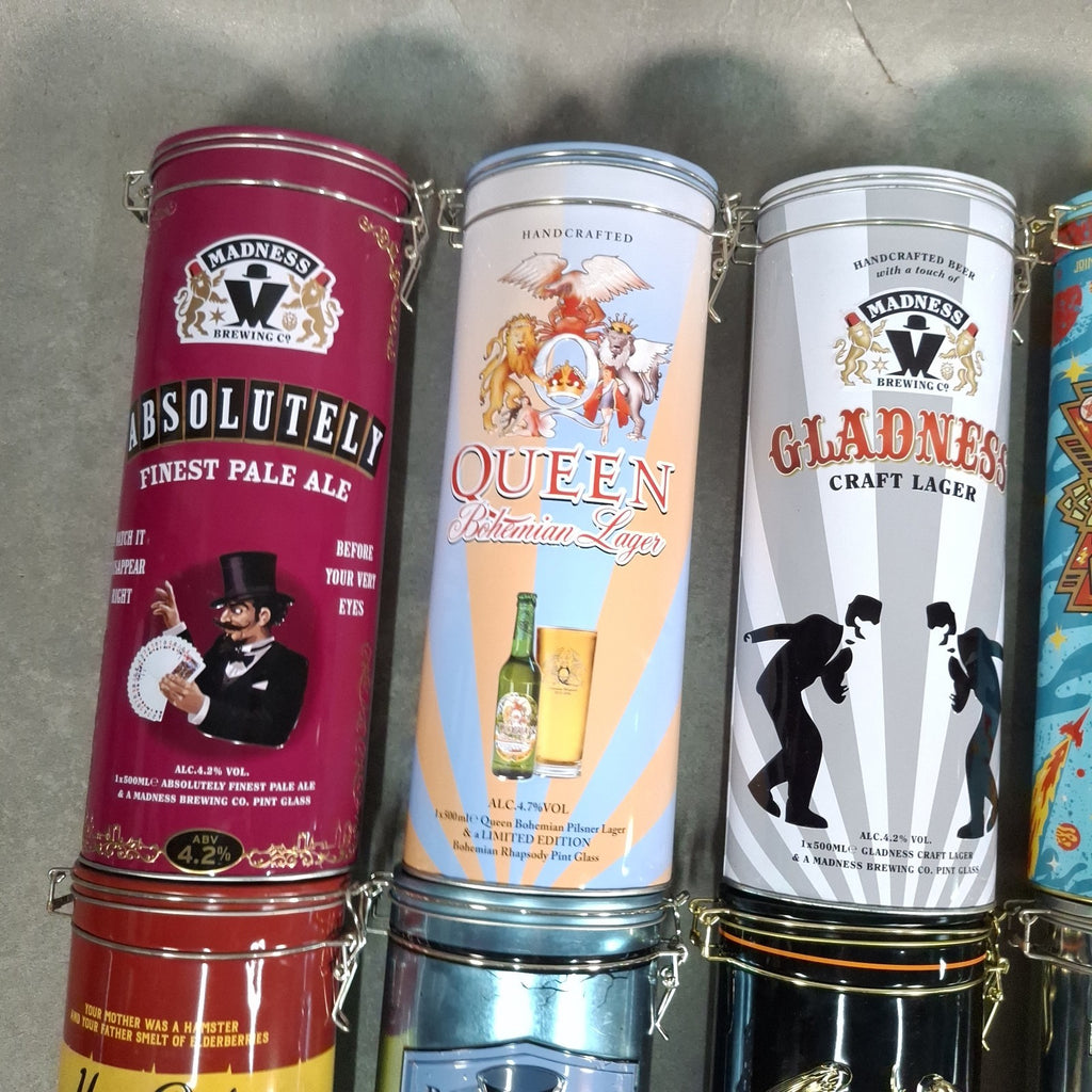 Job Lot 15x Vintage Collectible Beer Promotional Tins | Robinsons, Queen, Motorhead, Trooper | Used | Empty