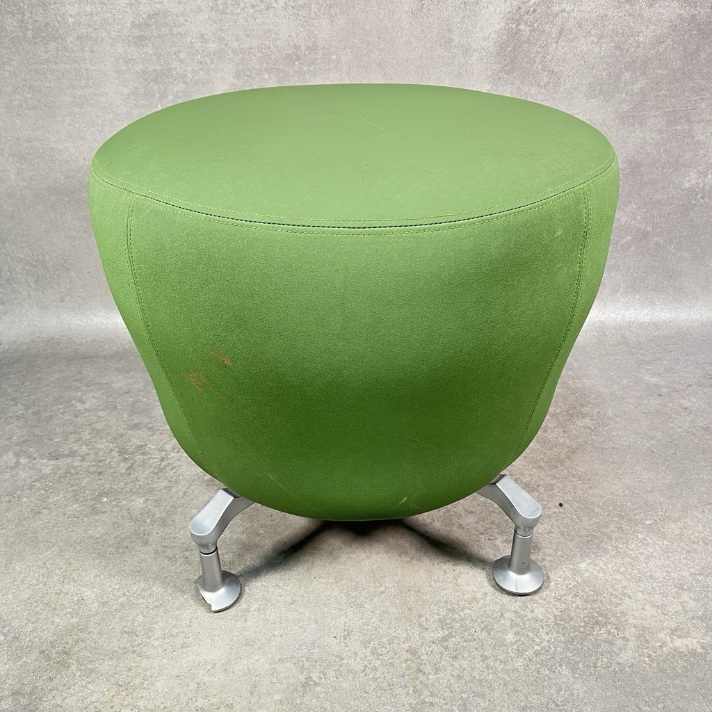 Orangebox POINT-S Soft Seating Ottoman | Green Fabric | Aluminium Legs | 2012 | Used | UK Made