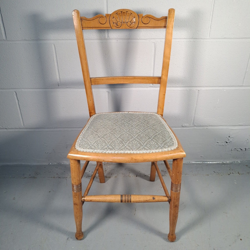 English Country Chair Turned Legs Occacional Bedroom Chait Seat Vintage