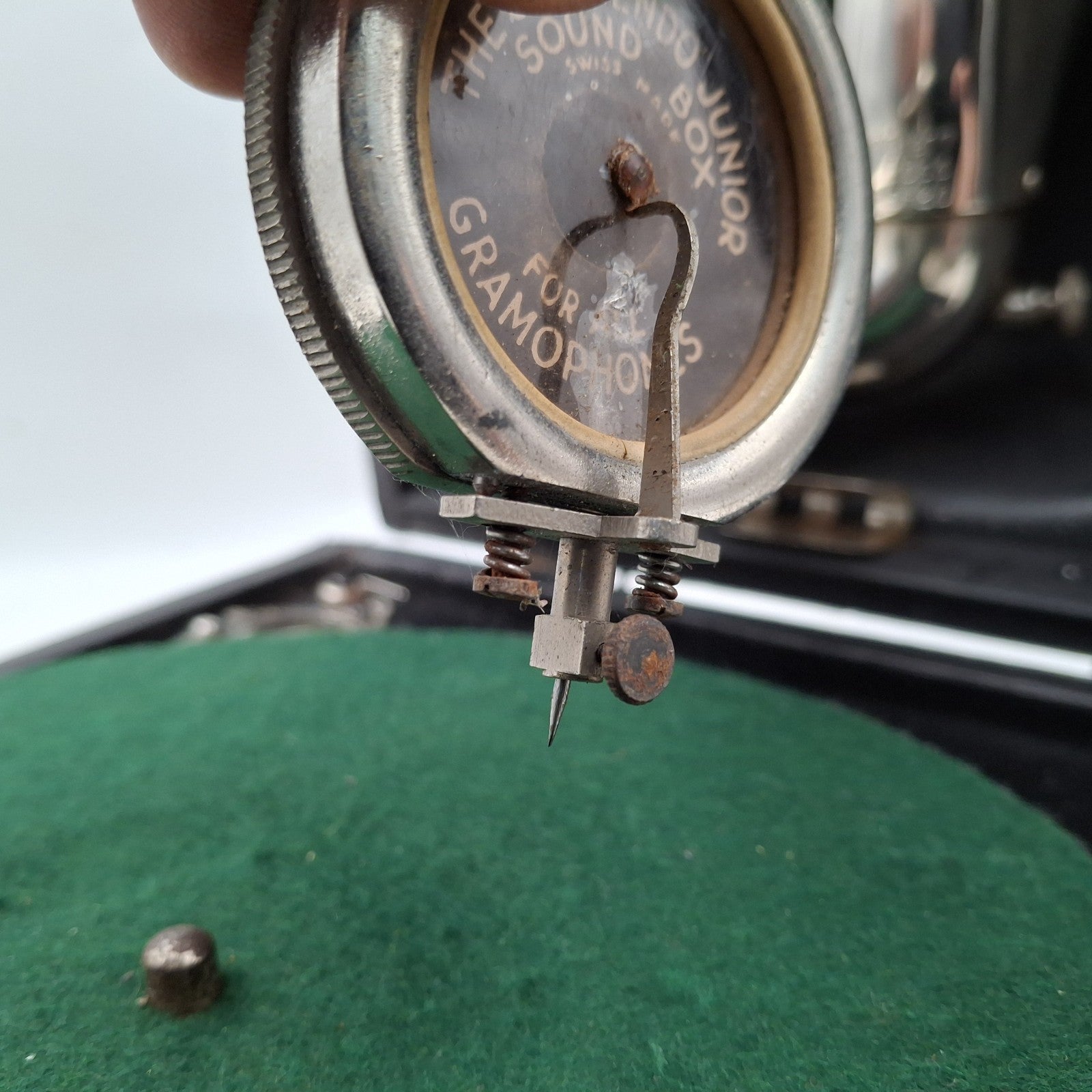 Decca Junior Portable Gramophone | 1920s | Leather Case | Hand Crank | 78 RPM | Used