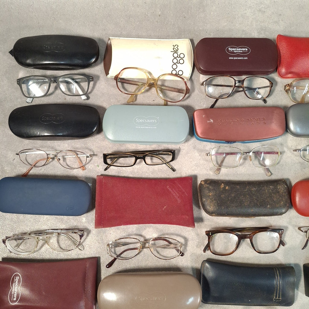 Job Lot of 91 Vintage Prescription Glasses & Spectacles | Mixed Eras | Many with Cases