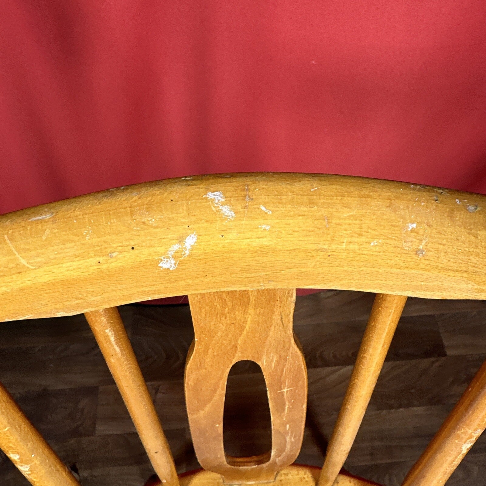 Dining Chair Mid Century Blue Vinyl Seat Cushion Made In Romania PROP
