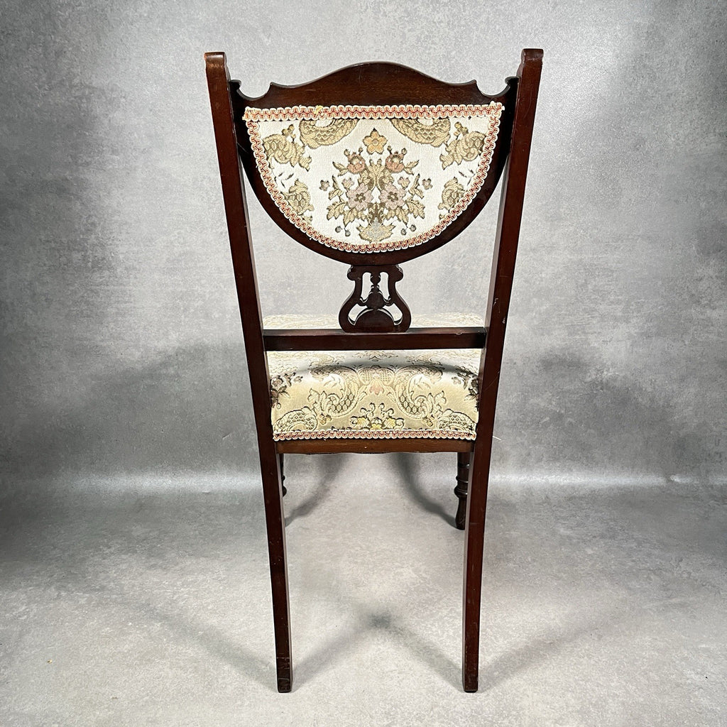Edwardian Inlaid Mahogany Dining Chair Satinwood Fan Motif Detail c1900 Antique