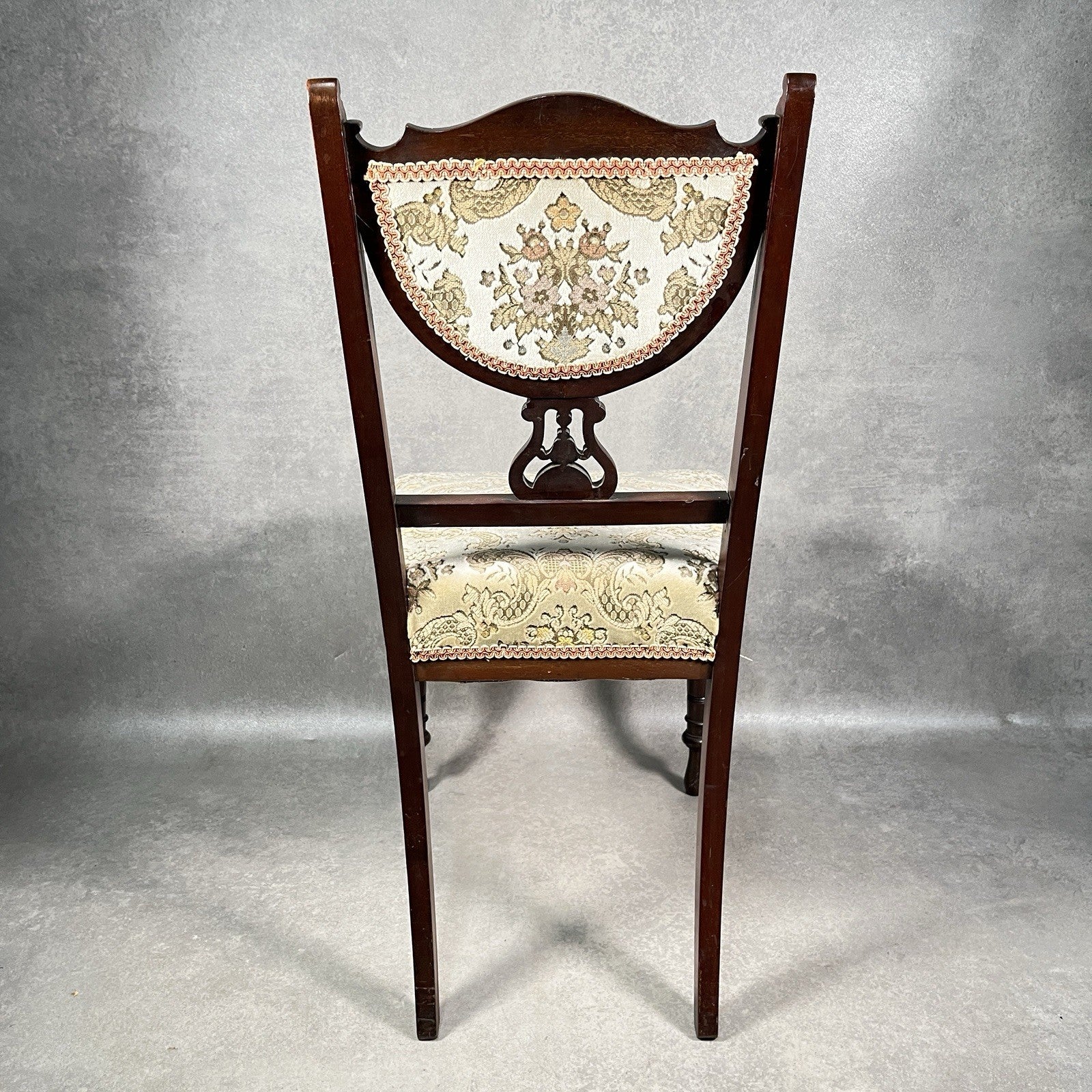 Edwardian Inlaid Mahogany Dining Chair Satinwood Fan Motif Detail c1900 Antique