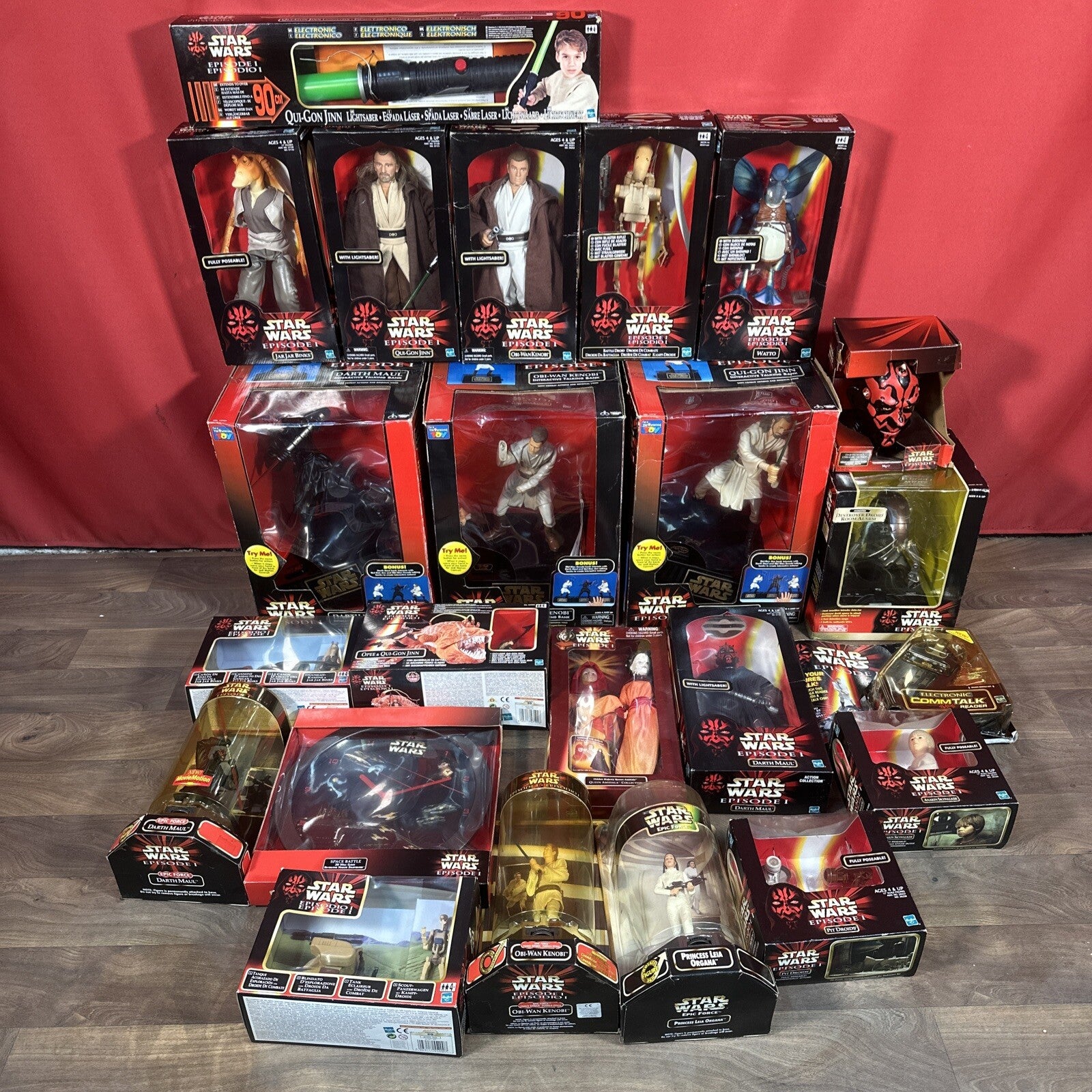 Star Wars Episode 1 Boxed Toys Job Lot | Hasbro 1999 | Talking Banks, Figures & More | Used