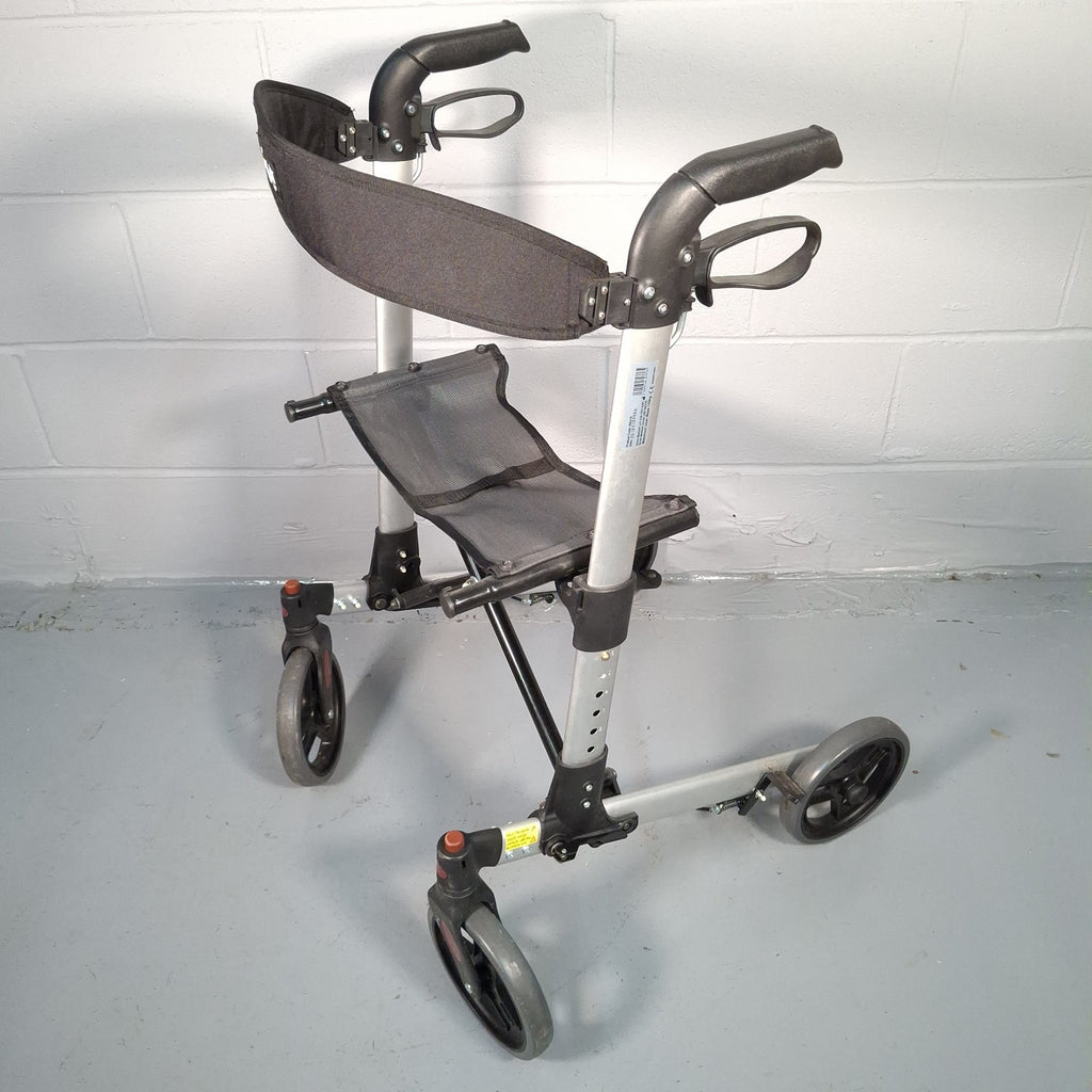 Drive WA018 X-Fold Rollator Walker with Seat & Backrest | Adjustable Height | Used | Silver