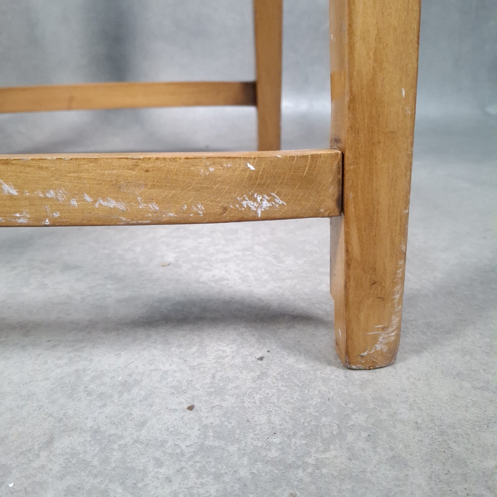 Dining Chair Vintage Brown Faux Leather Wooden Frame Retro Café Pub Restaurant