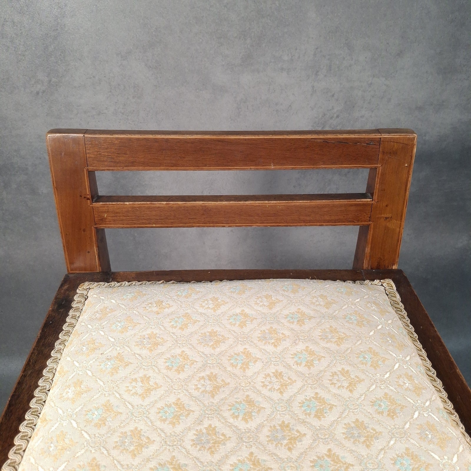 Piano Vanity Table Stool Wooden with Storage Upholstered Seat Mid Century