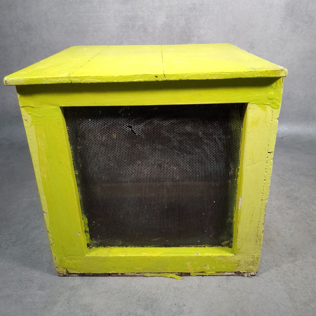 Vintage English Meat Safe, Food Safe, Food Cabinet Painted Green