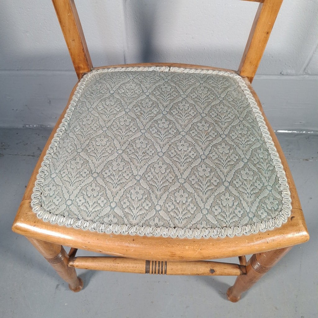 English Country Chair Turned Legs Occacional Bedroom Chait Seat Vintage