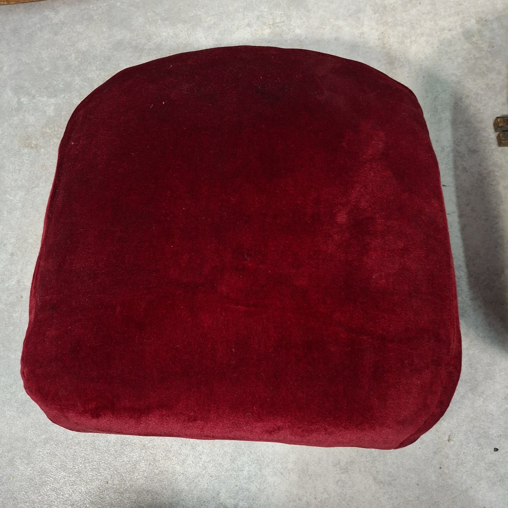 Vintage Art Deco Cinema Theatre Seats | Row of 2 Fold-Up Chairs | Red Fabric | Missing Armrest | Used