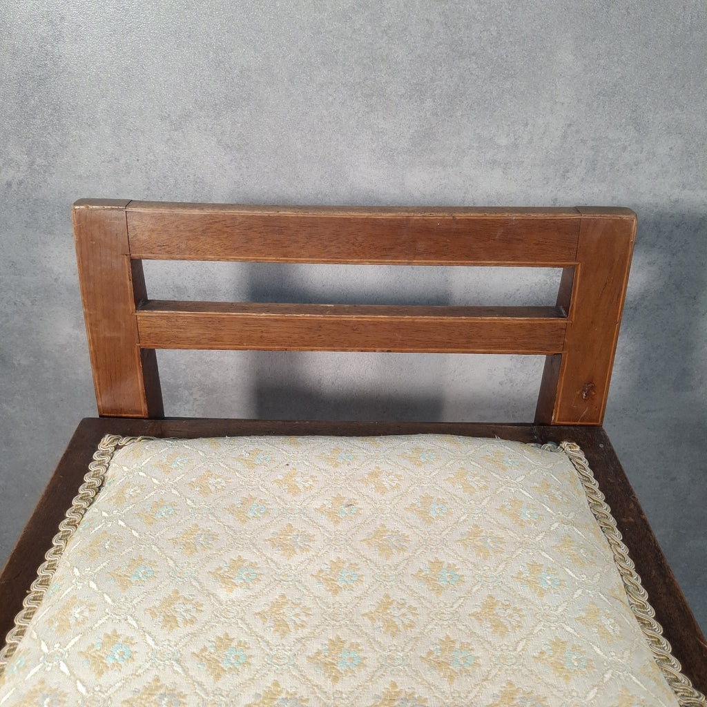 Piano Vanity Table Stool Wooden with Storage Upholstered Seat Mid Century