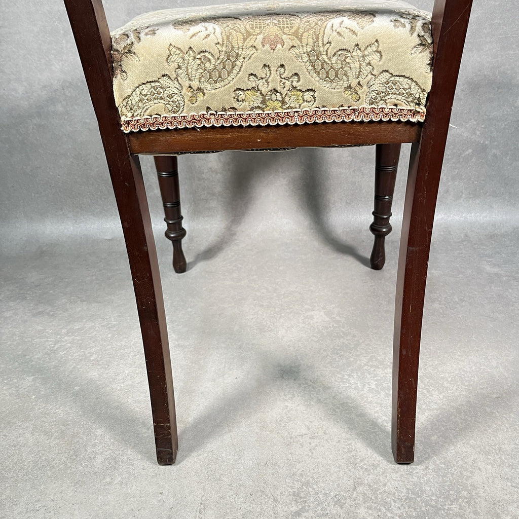 Edwardian Inlaid Mahogany Dining Chair Satinwood Fan Motif Detail c1900 Antique