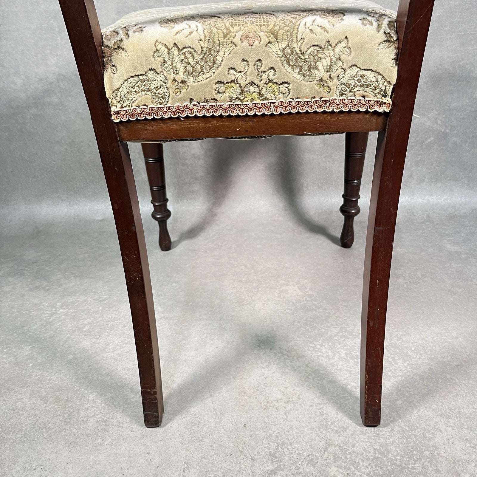 Edwardian Inlaid Mahogany Dining Chair Satinwood Fan Motif Detail c1900 Antique
