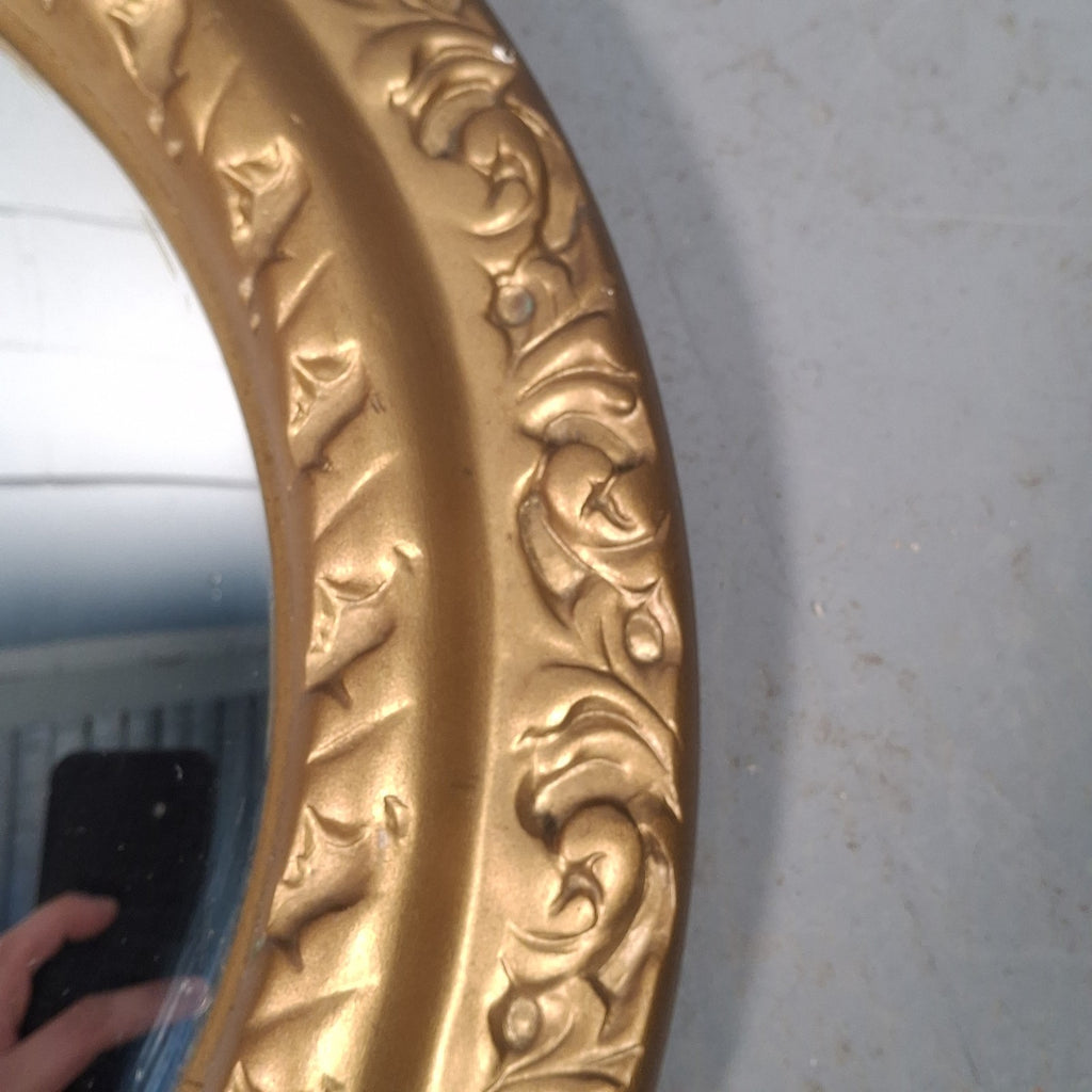 Vintage Shellcraft Convex Wall Mirror | Ornate Frame | 40cm | Made in England