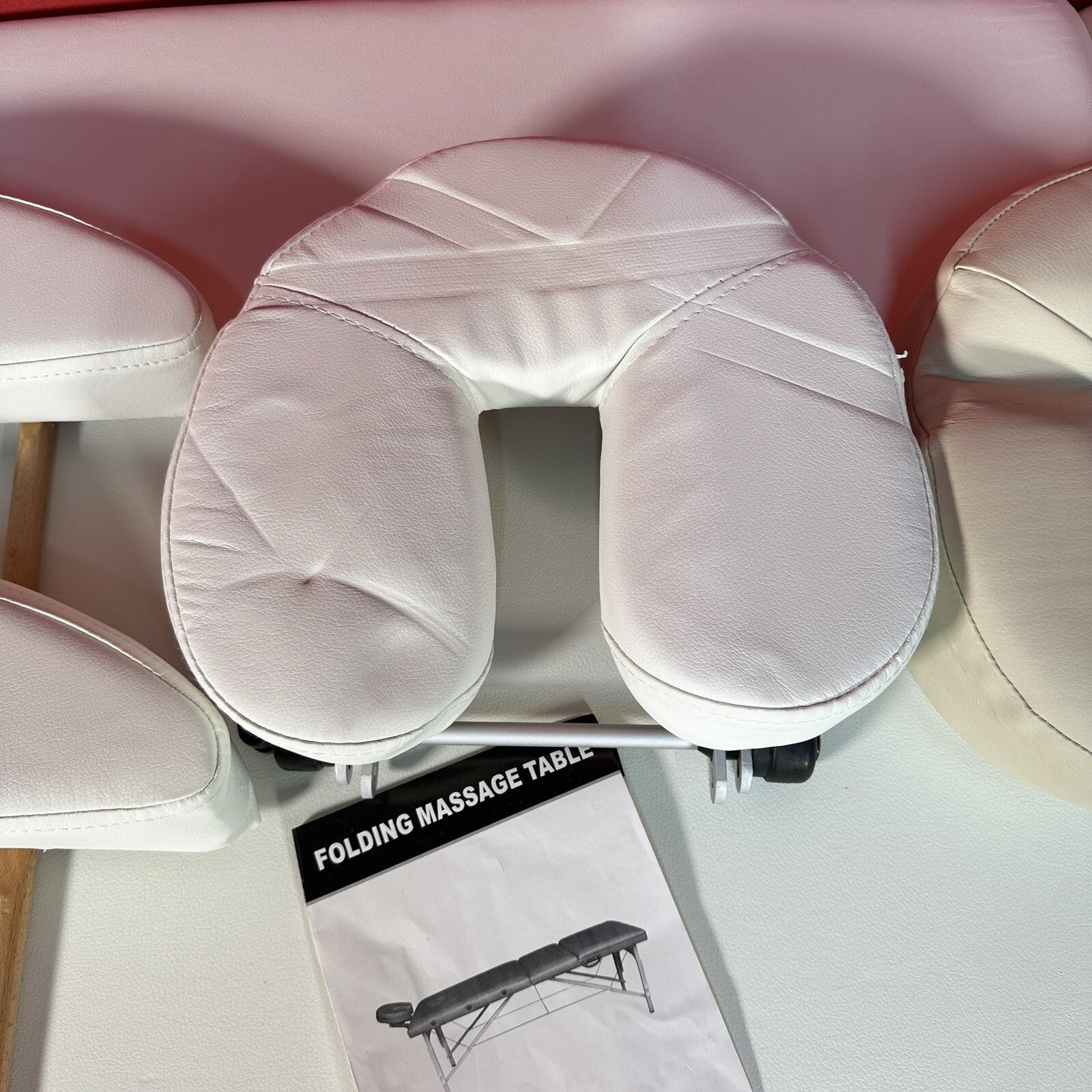 Tahiti Portable Massage Table | White Faux Leather | Height Adjustable | Used | Beauty Therapy