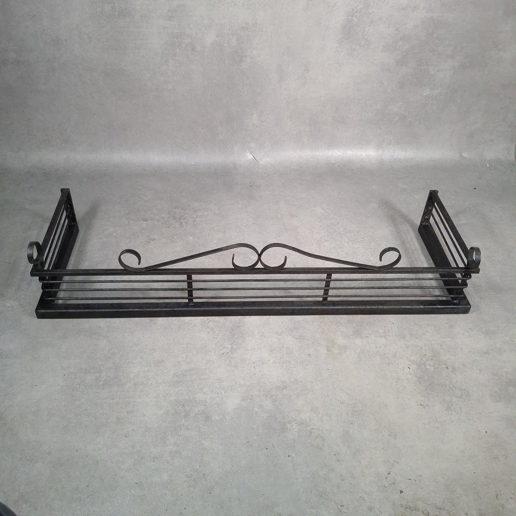 Vintage Black Metal Fireplace Fender | Hearth Kerb Guard | Wrought Iron Style | Used